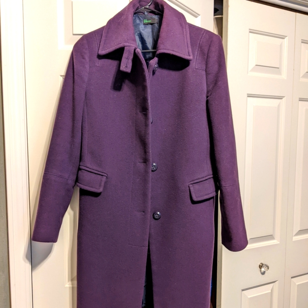 Blend Wool Coat United Colors of Benetton purple